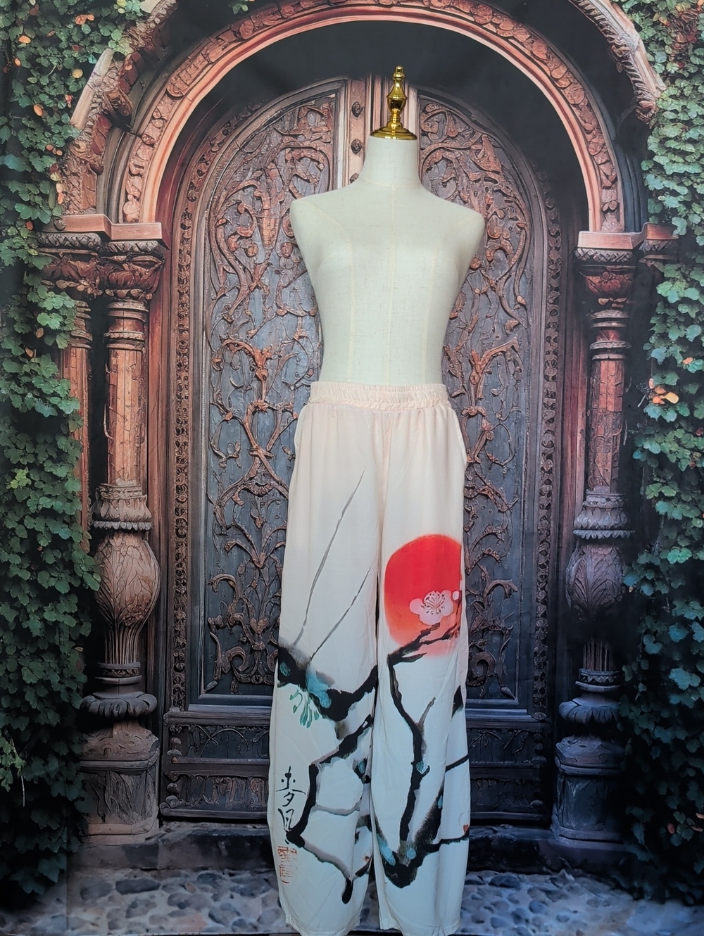 Asian Print Lightweight Pants